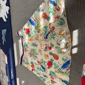 J. Crew Cream  pleated Tropical Print Mini Skirt